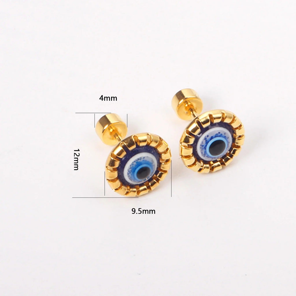 Dalila Blue Evil Eye Flat Back Studs