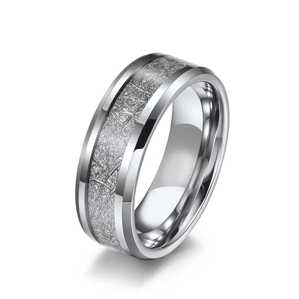 Lenox Textured Band Ring | Waterproof Silver Steel