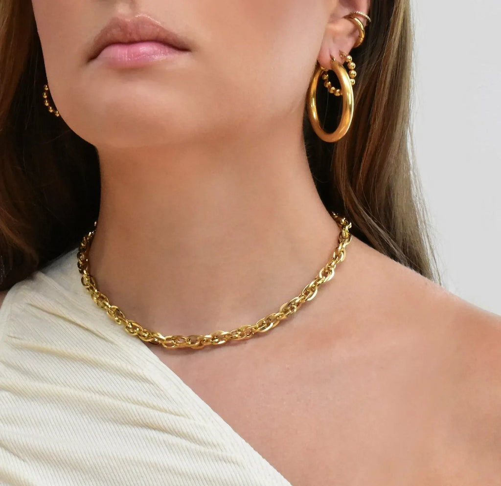 Belina Link Chain Necklace | Waterproof 18k Gold