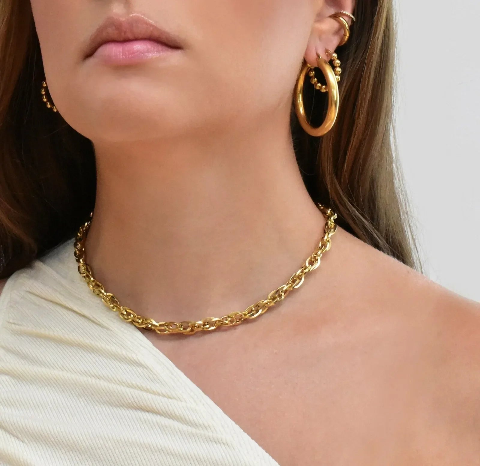 Belina Link Chain Necklace | Waterproof 18k Gold
