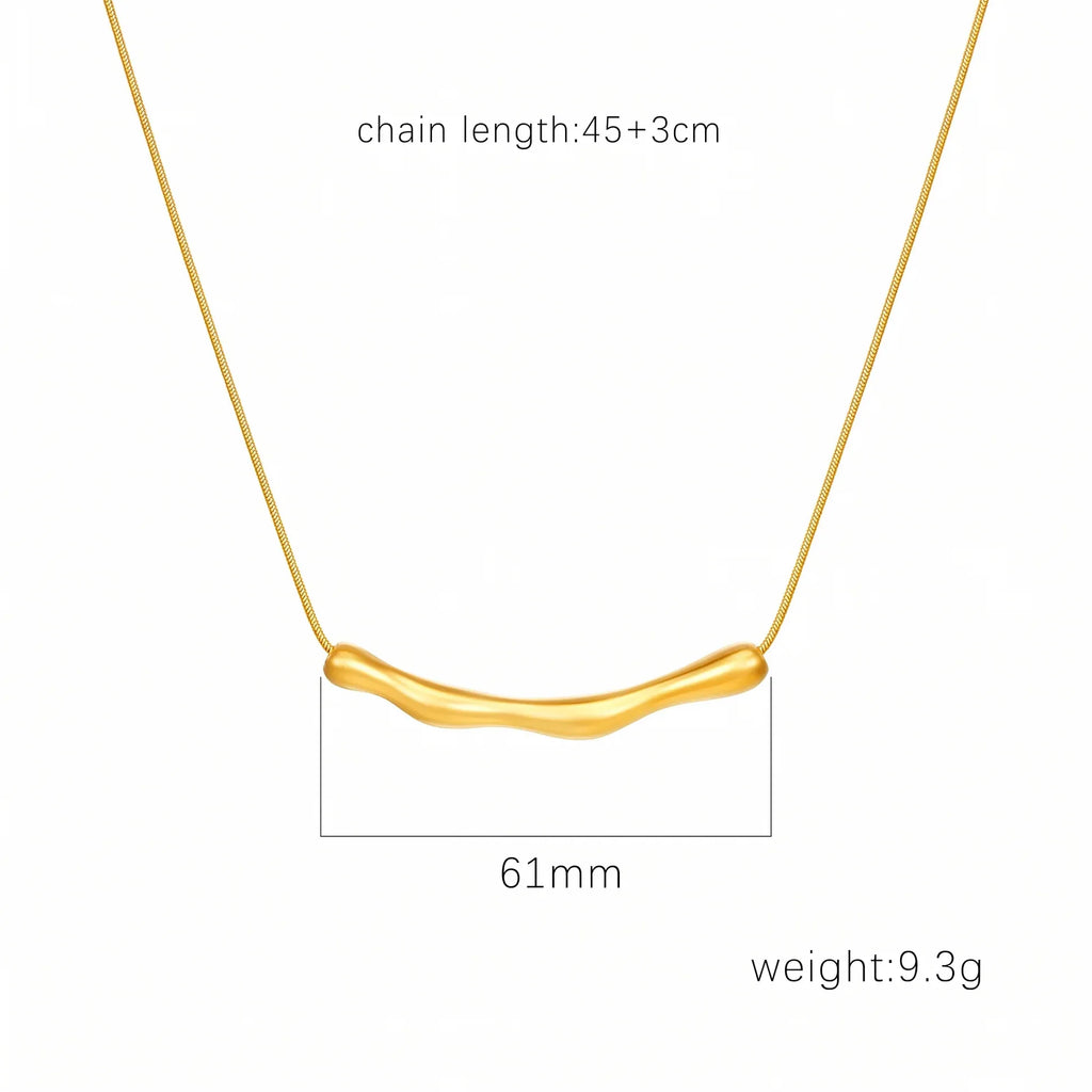 Barnaby Curved Bar Necklace | Waterproof 18k Gold