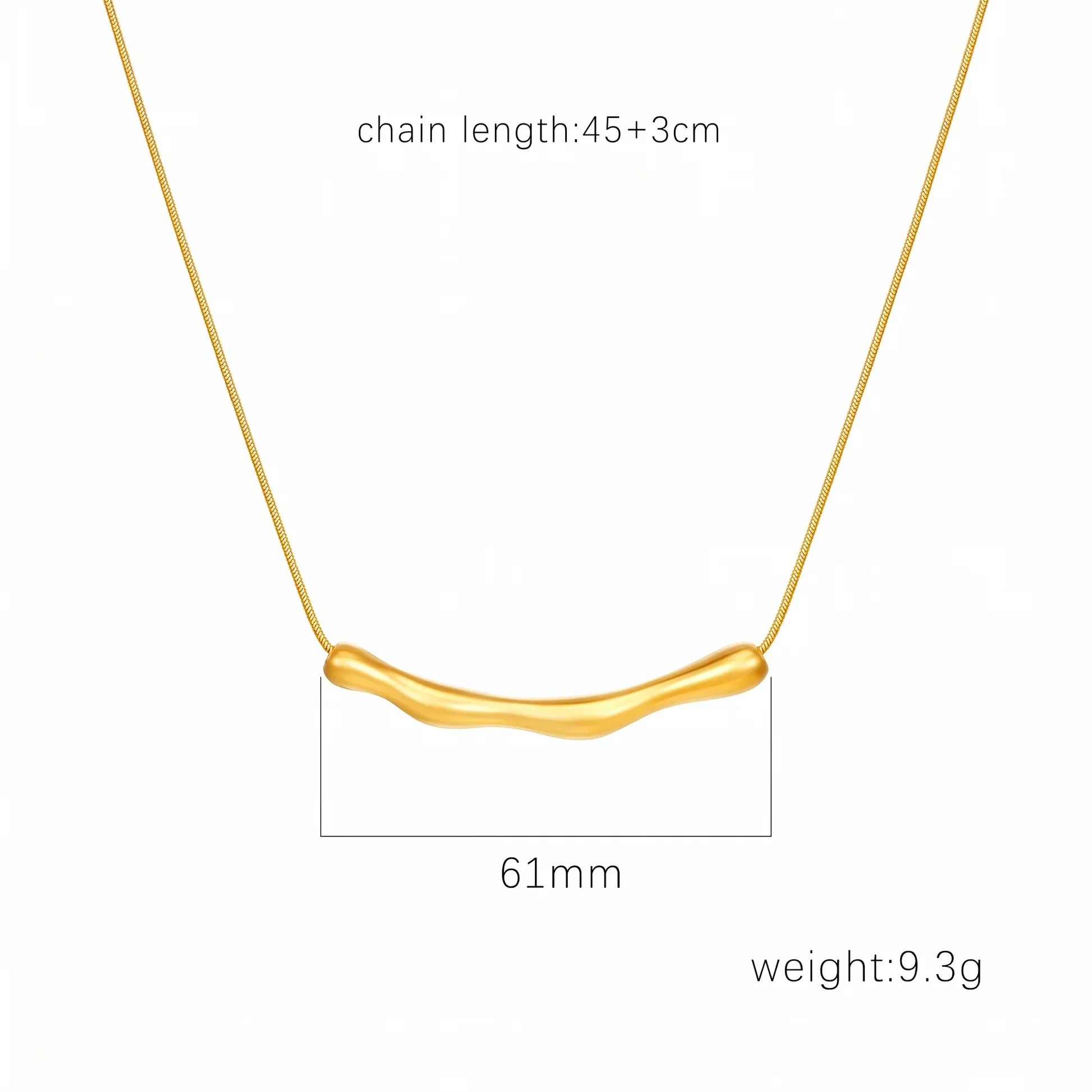 Barnaby Curved Bar Necklace | Waterproof 18k Gold