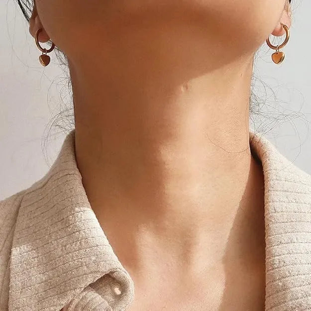 Blair Heart Charm Hoop Earrings | Waterproof 18k Gold