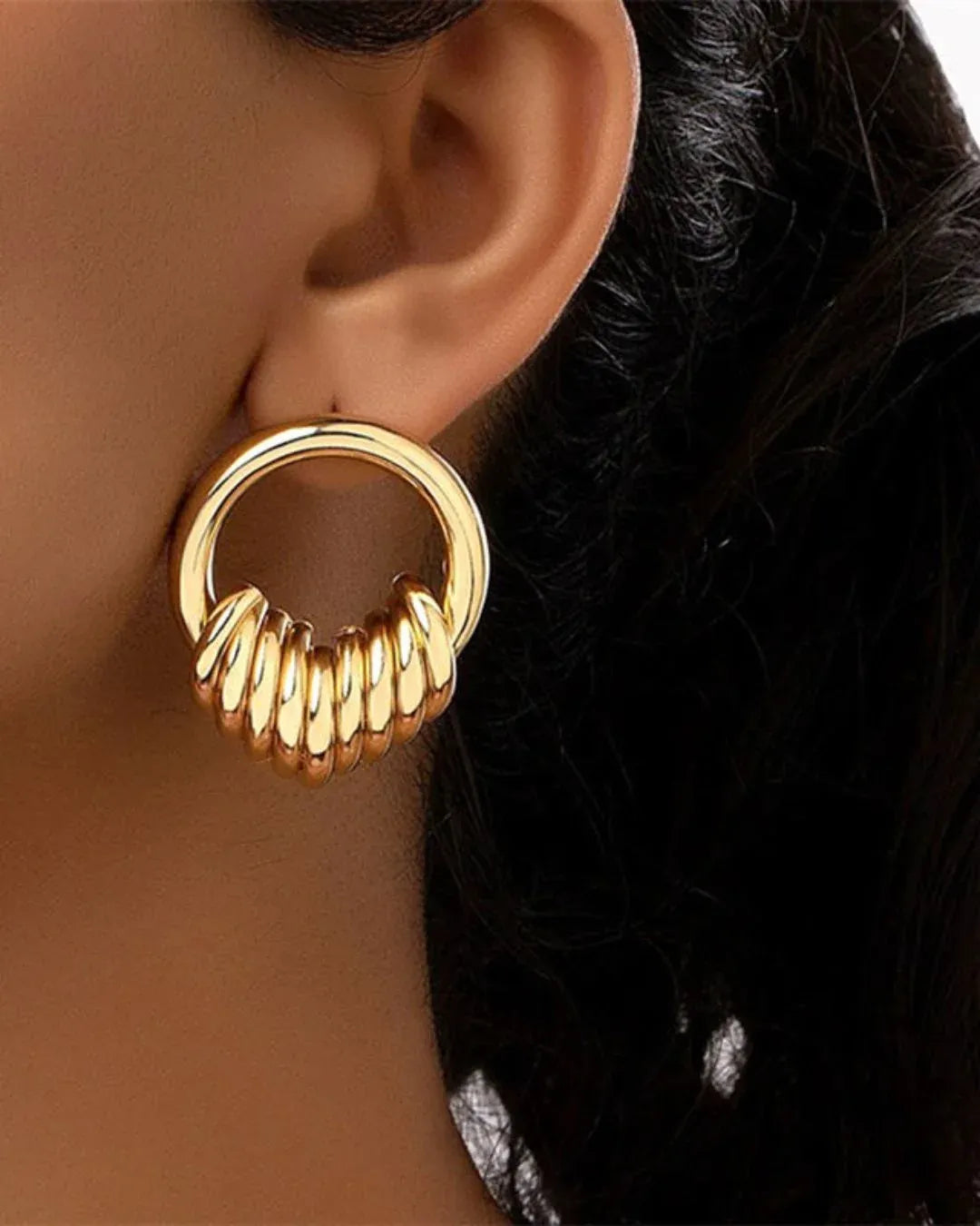 Bria Multi Loop Stud Earrings | Waterproof 18k Gold