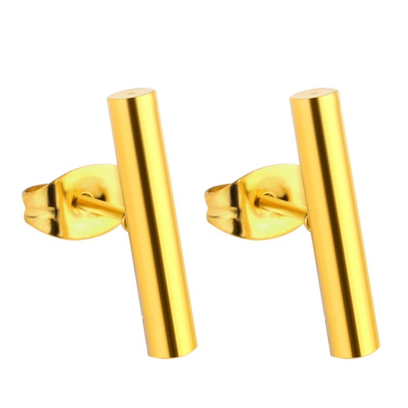 Phoebe Rounded bar Gold Studs