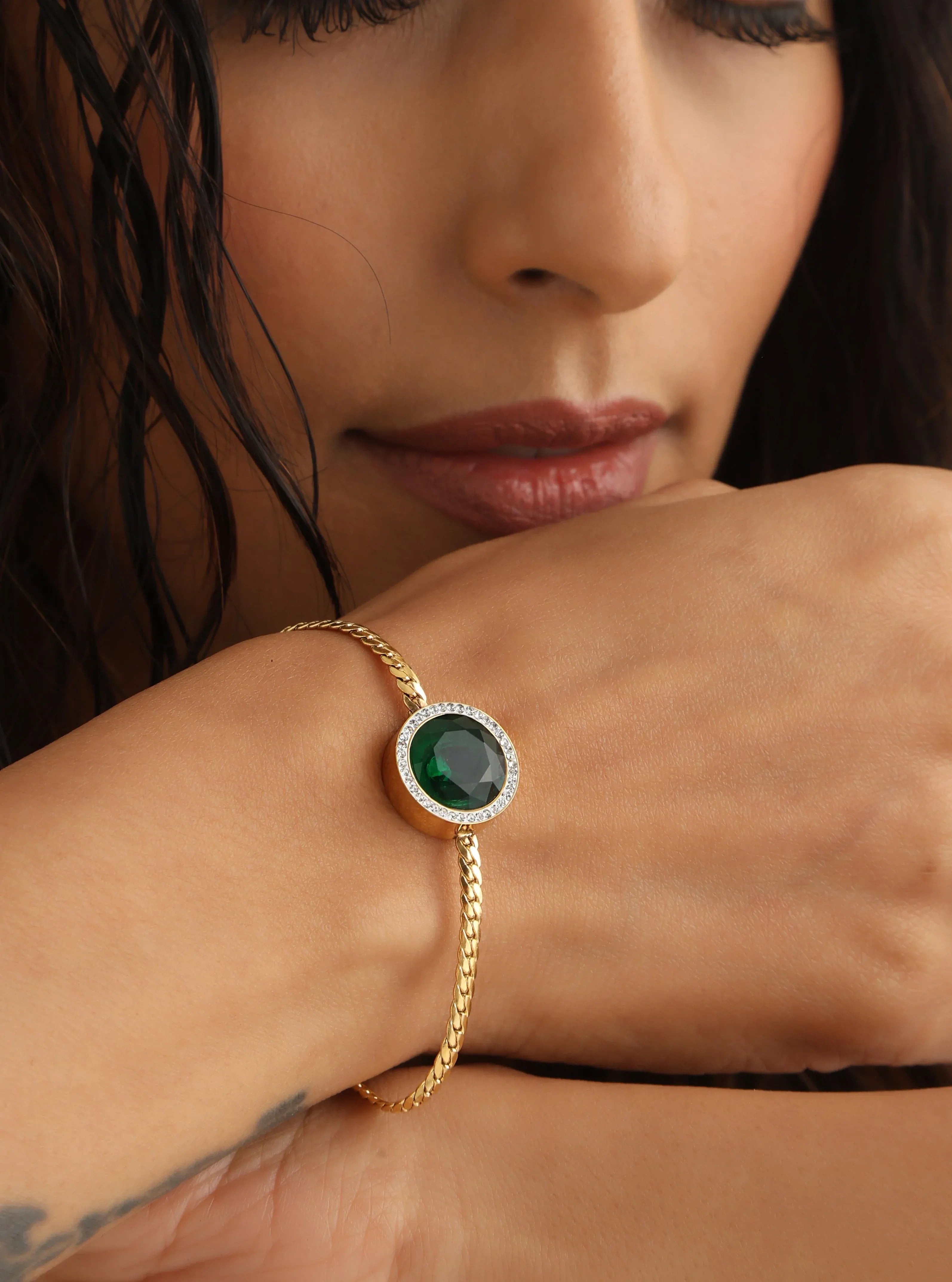 Esmira Emerald Bracelet | Waterproof 18k Gold