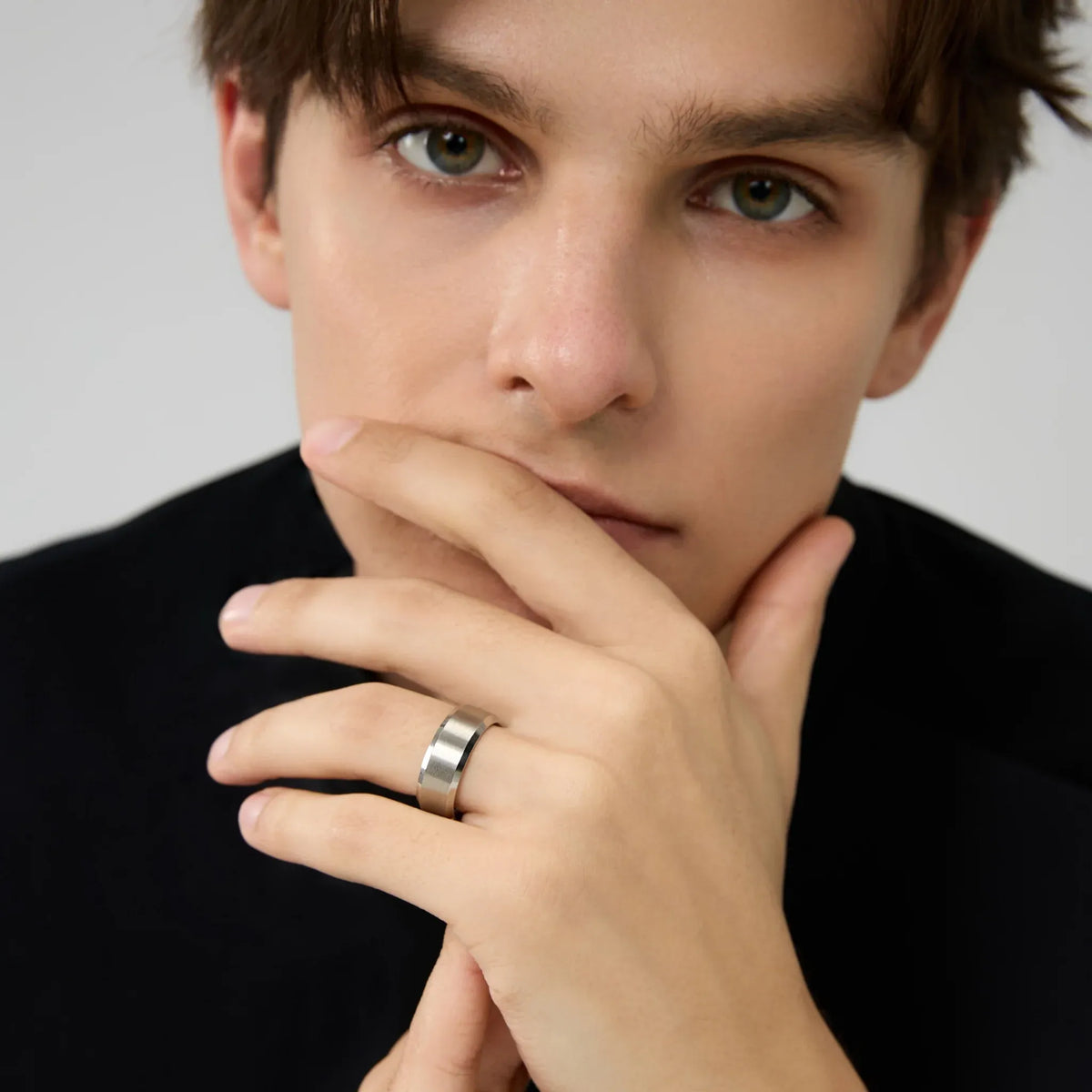 Faye Brushed Plain 8MM Band Ring | Waterproof Silver