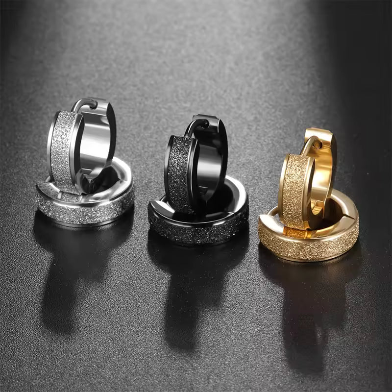Camila Frosted Hoops | Waterproof 18k Gold, Silver & Black