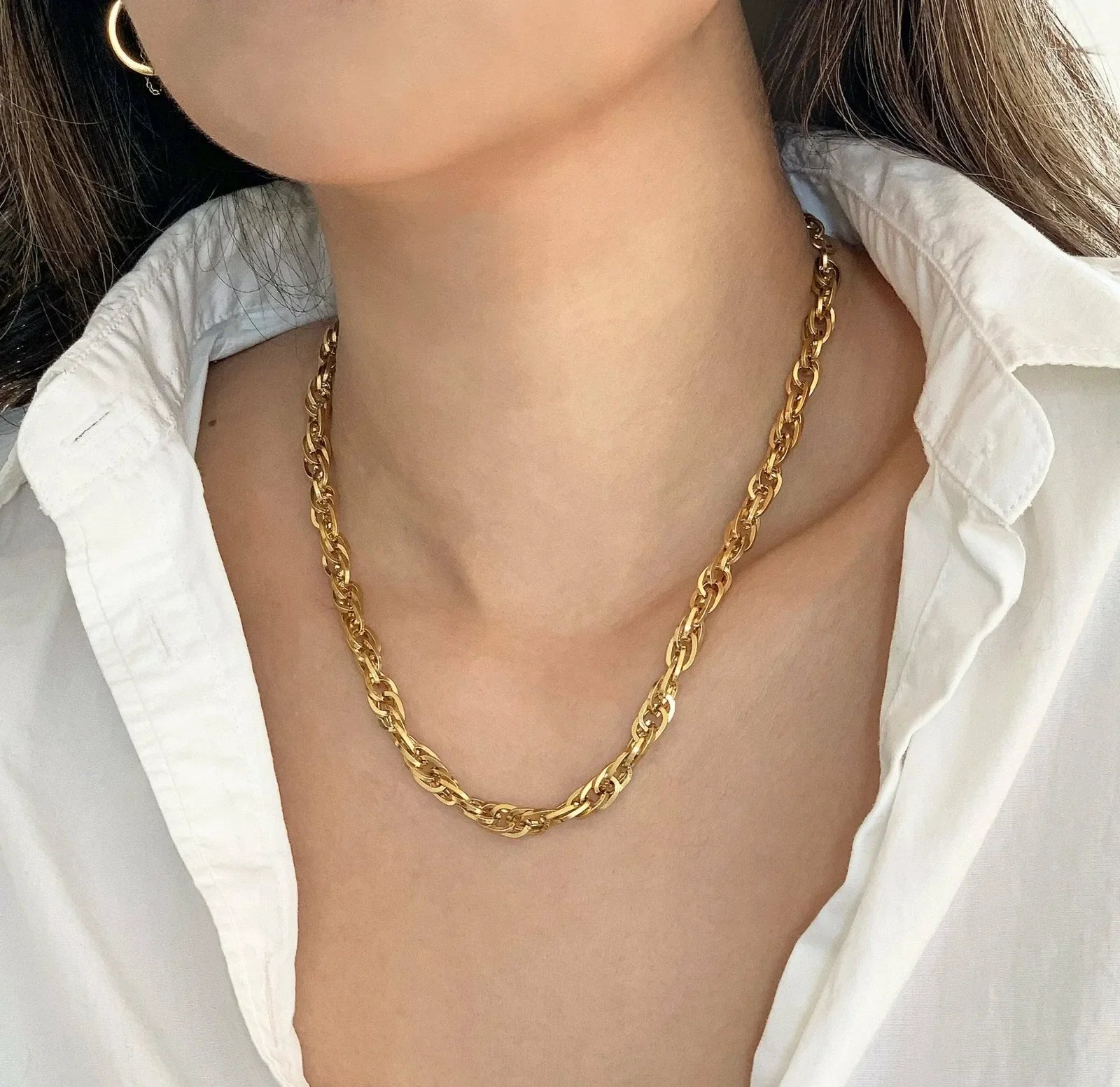 Belina Link Chain Necklace | Waterproof 18k Gold