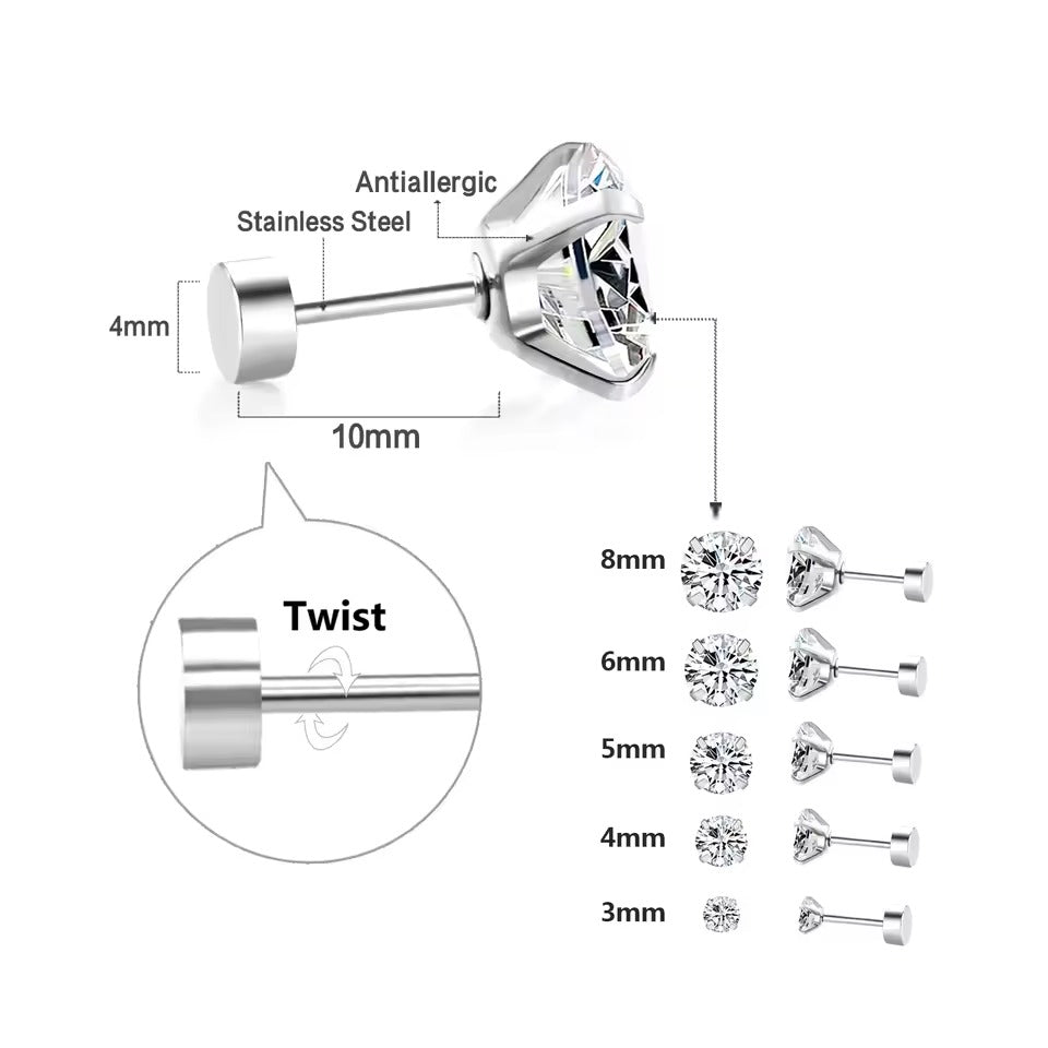 Petaline Brilliant CZ Flat Back Studs - Gold & Silver