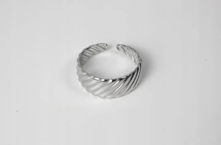 Aethel Textured Wrap Adjustable Ring | Waterproof 18k Gold & Silver