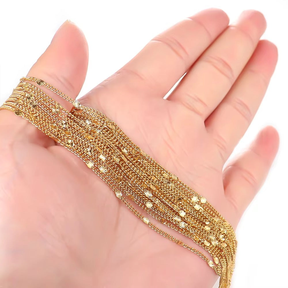 Teagan Custom Cut Press Link Chain 1.5mm Gold