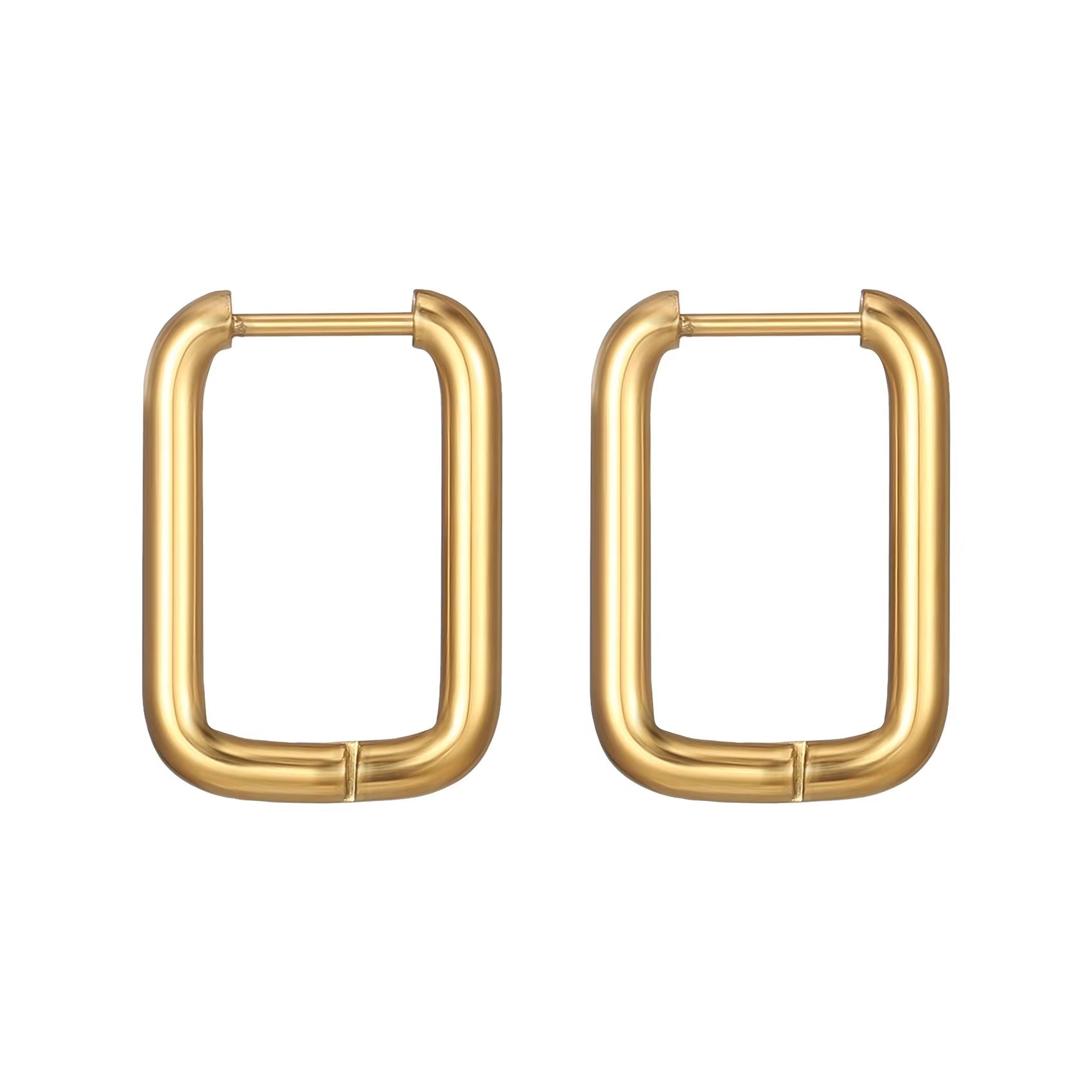 Marrisa Rectangular Hoops | Waterproof 18k Gold, Silver & Black