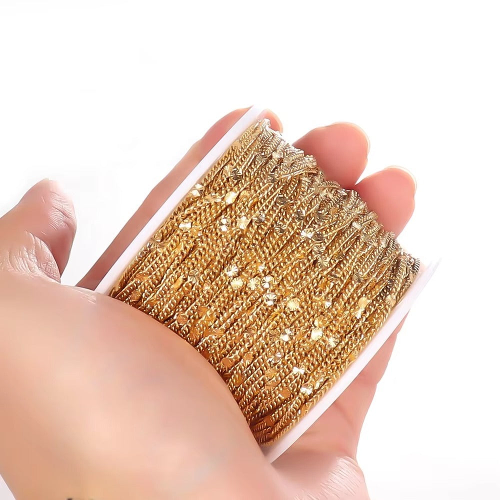 Teagan Custom Cut Press Link Chain 1.5mm Gold