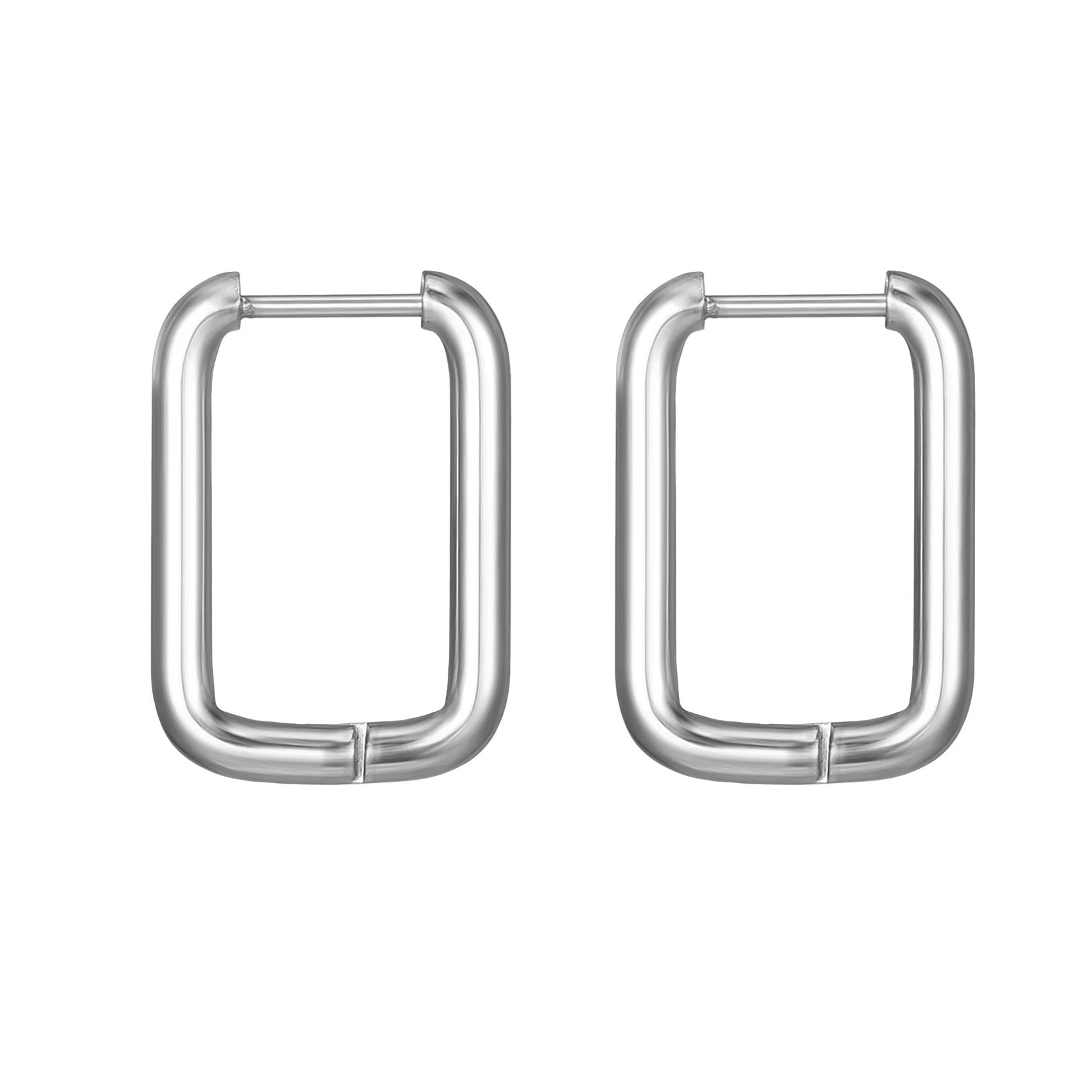 Marrisa Rectangular Hoops | Waterproof 18k Gold, Silver & Black