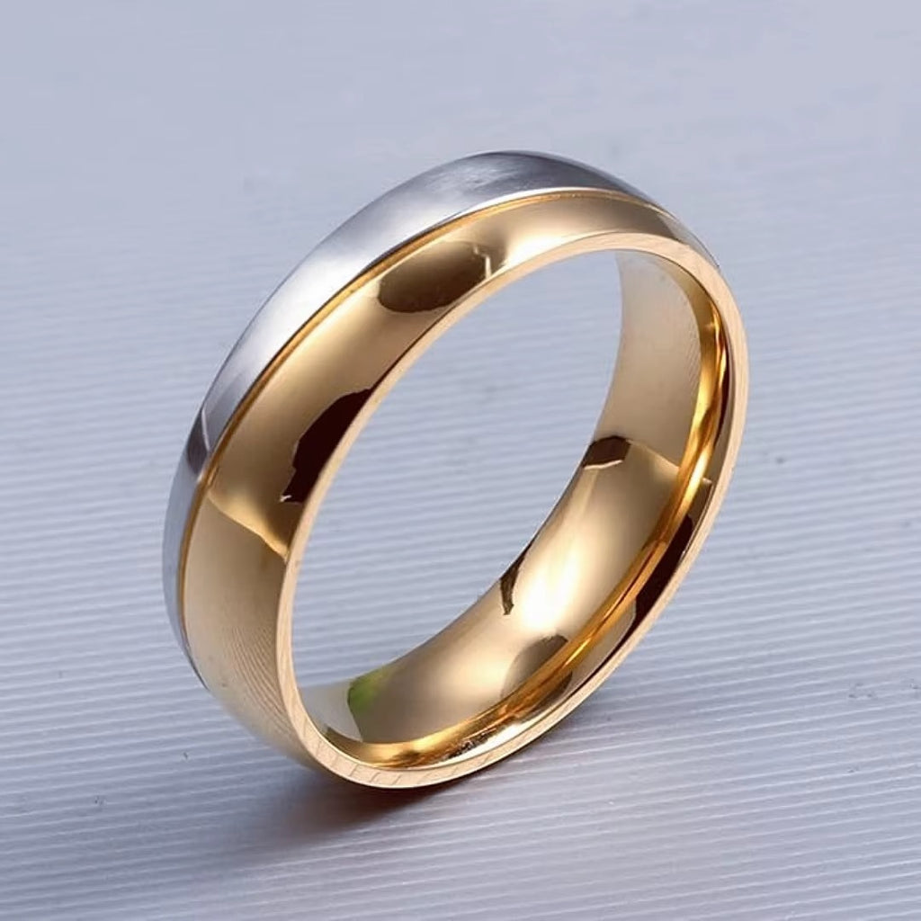 Lydia Two Tone Band Ring | Waterproof 18K Gold