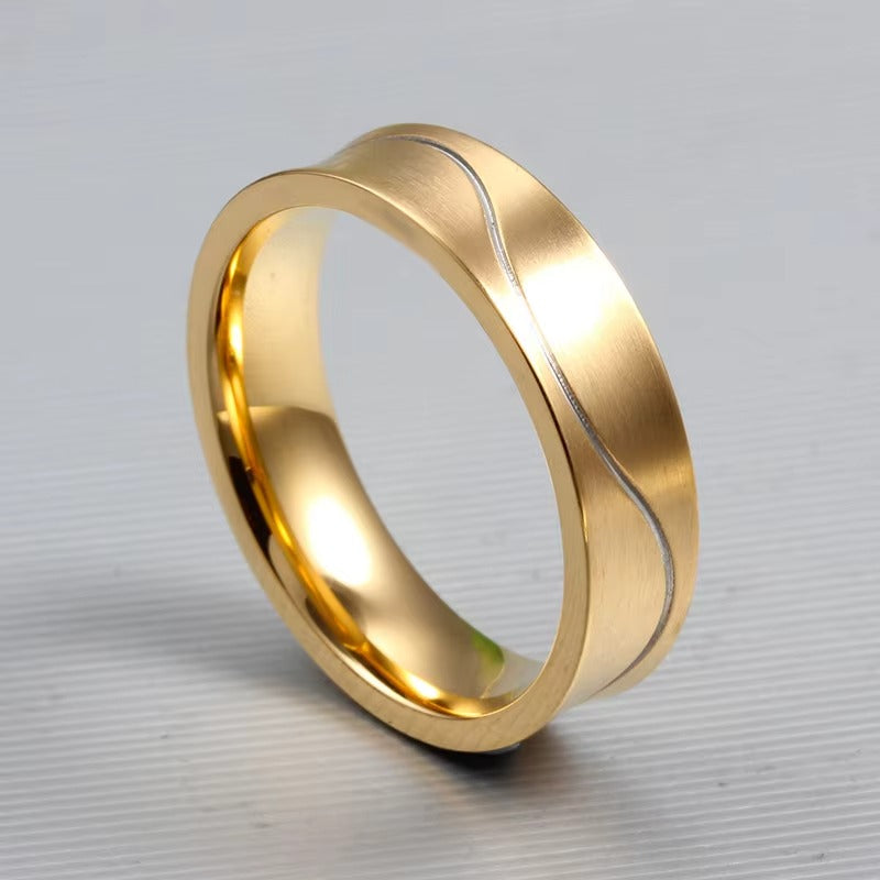 Lulu Wave Band Ring | Waterproof 18K Gold