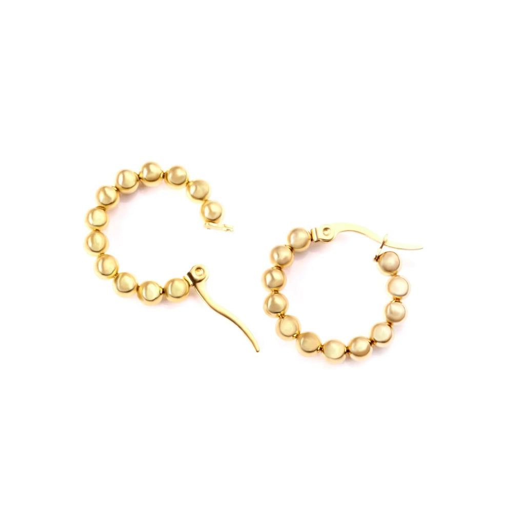 Chloe Beaded Hoops | Waterproof 18k Gold & Silver