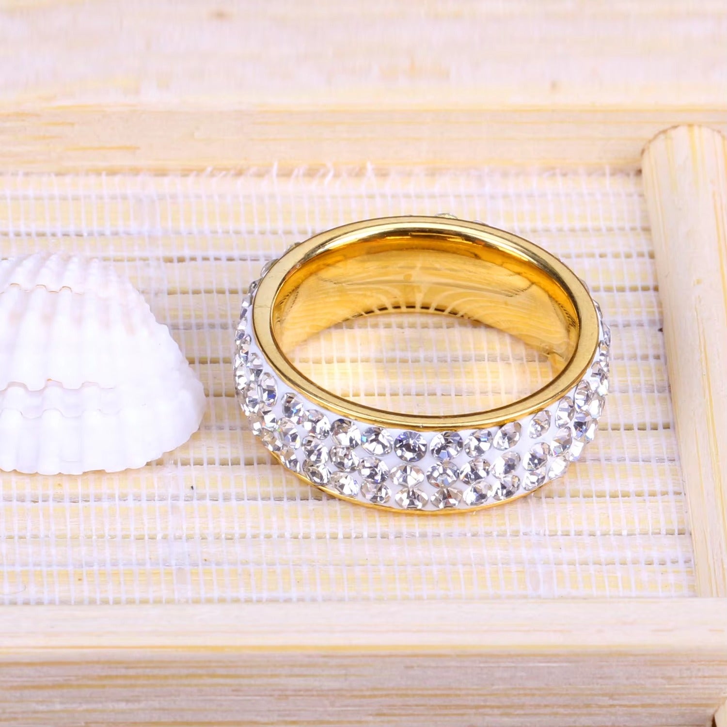 Lillian Jewelled Band Ring | Waterproof 18K Gold & Silver