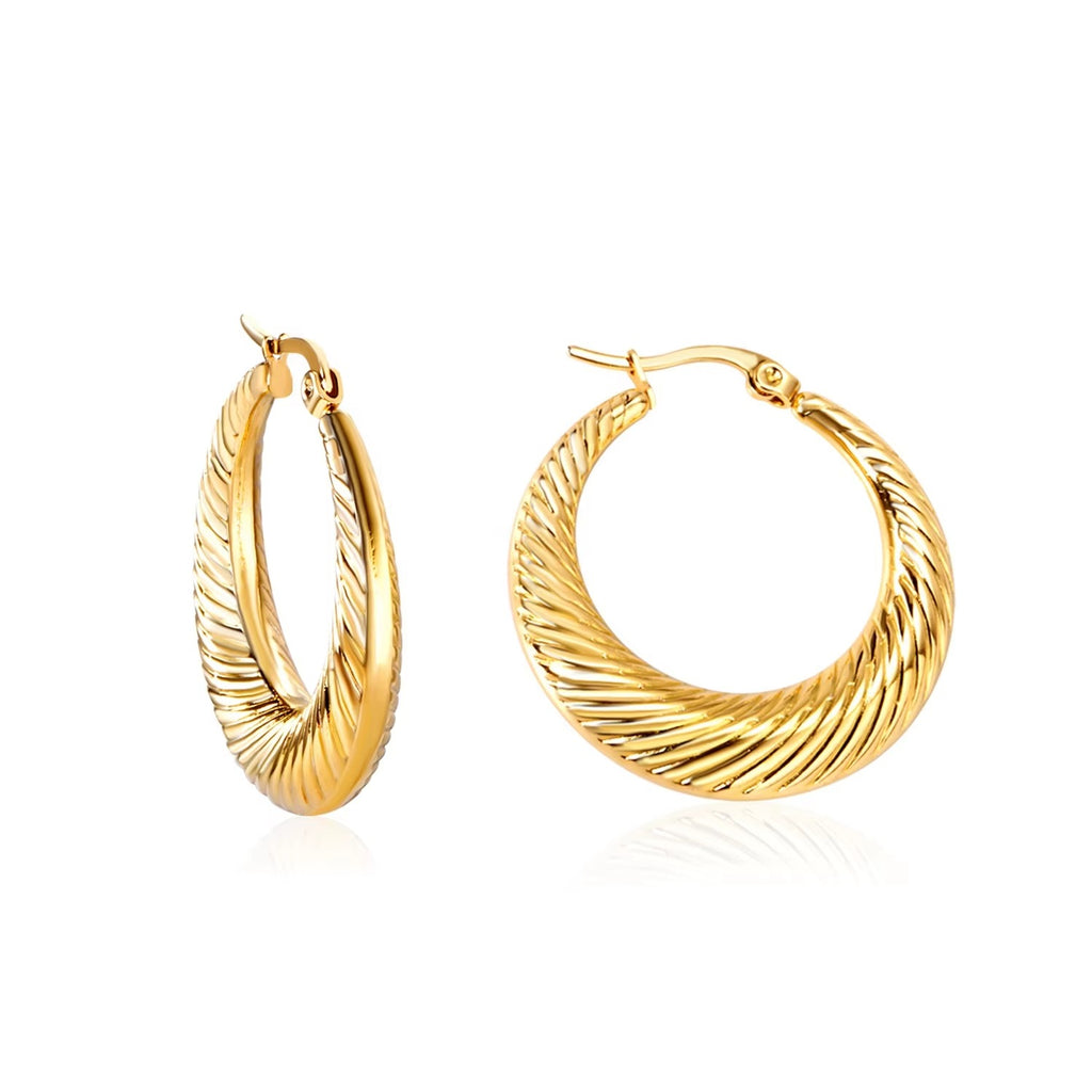 Bowie Croissant Hoops | Waterproof 18k Gold