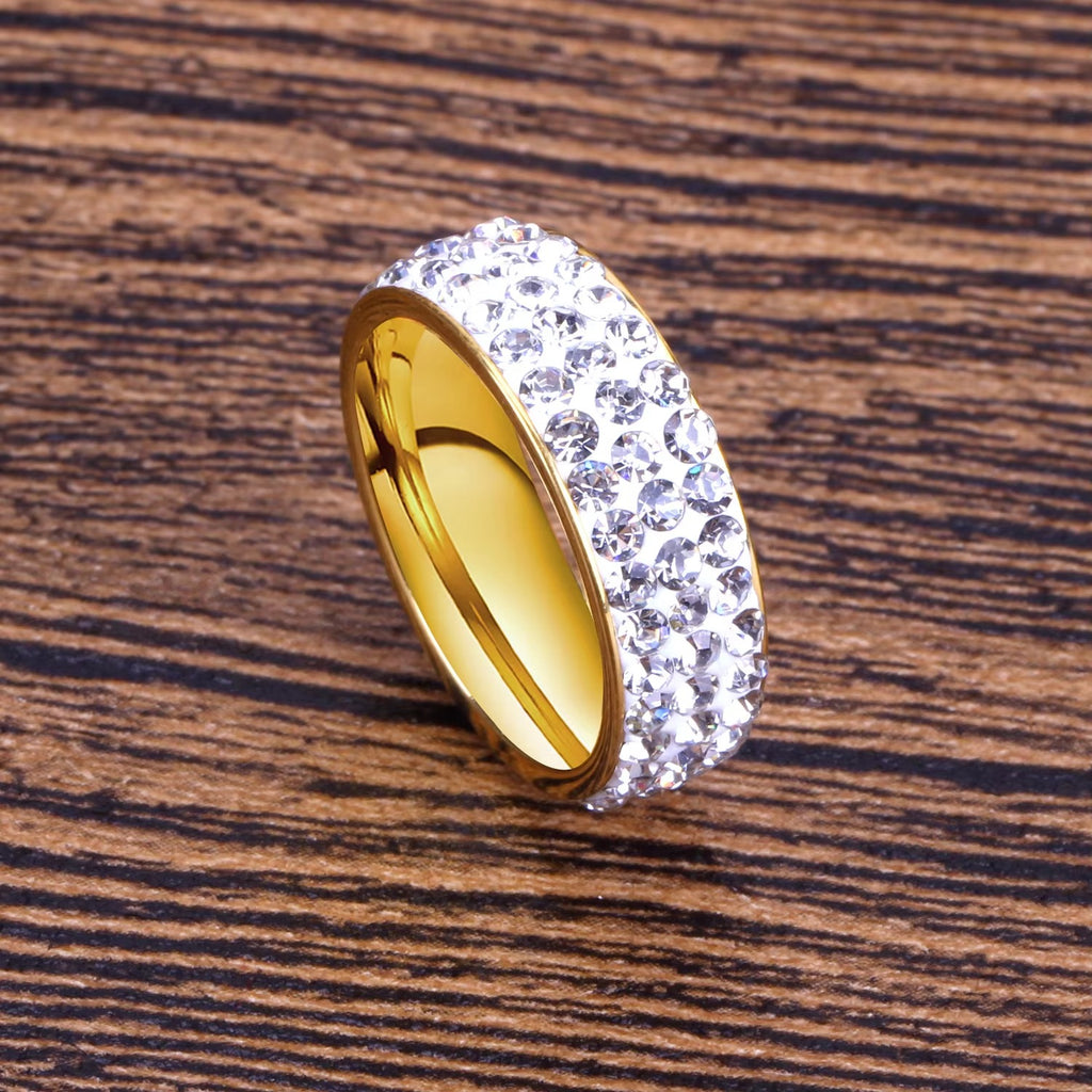 Lillian Jewelled Band Ring | Waterproof 18K Gold & Silver
