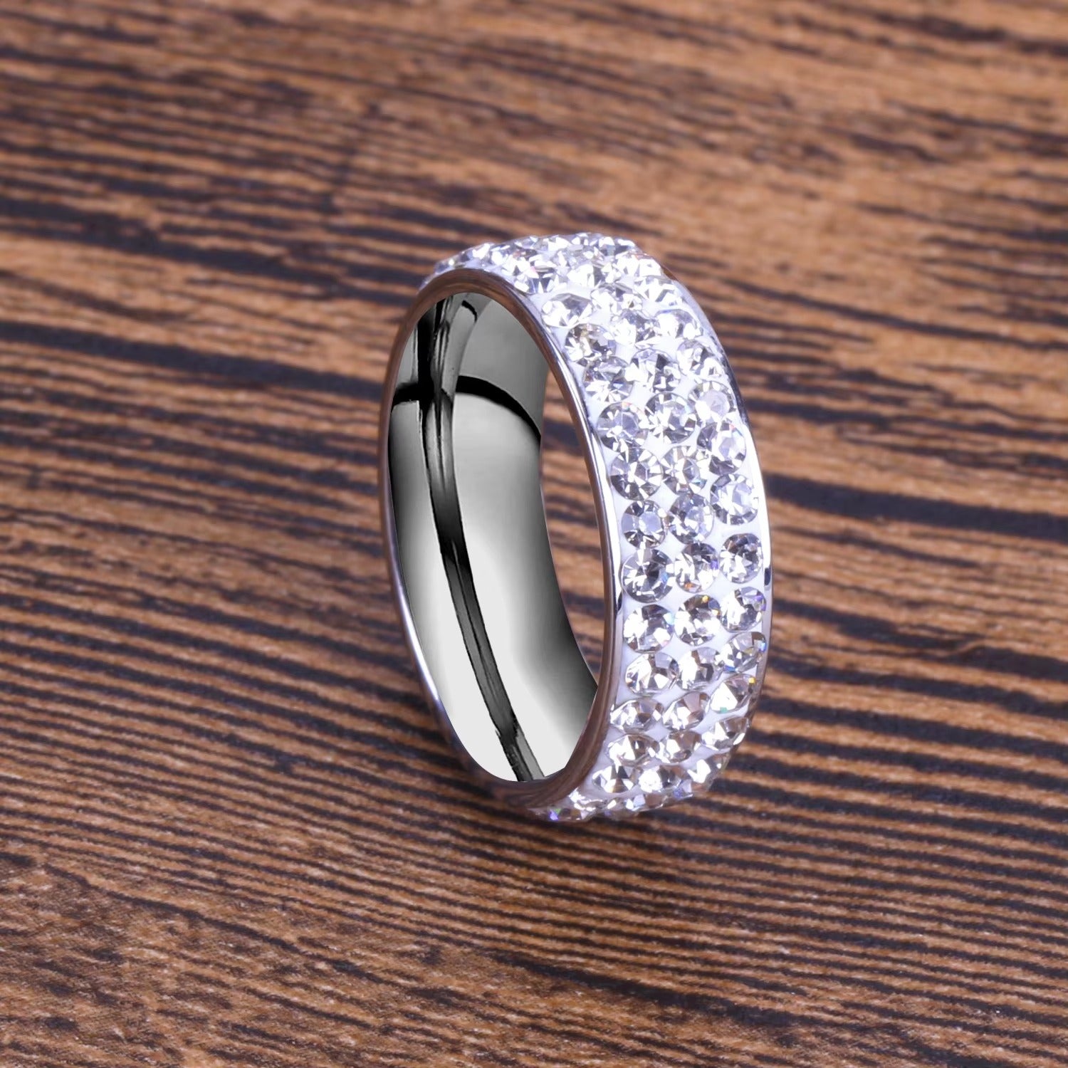 Lillian Jewelled Band Ring | Waterproof 18K Gold & Silver