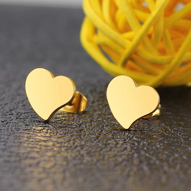 Ariana Love Heart Studs | Waterproof 18k Gold & Silver