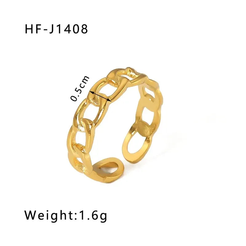Alisa Chain Wrap Adjustable Ring | Waterproof 18k Gold & Silver