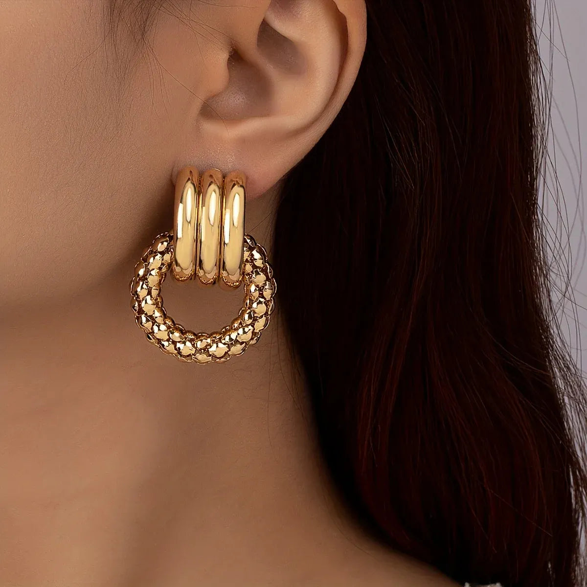 Bonnie Textured Stud Earrings | Waterproof 18k Gold