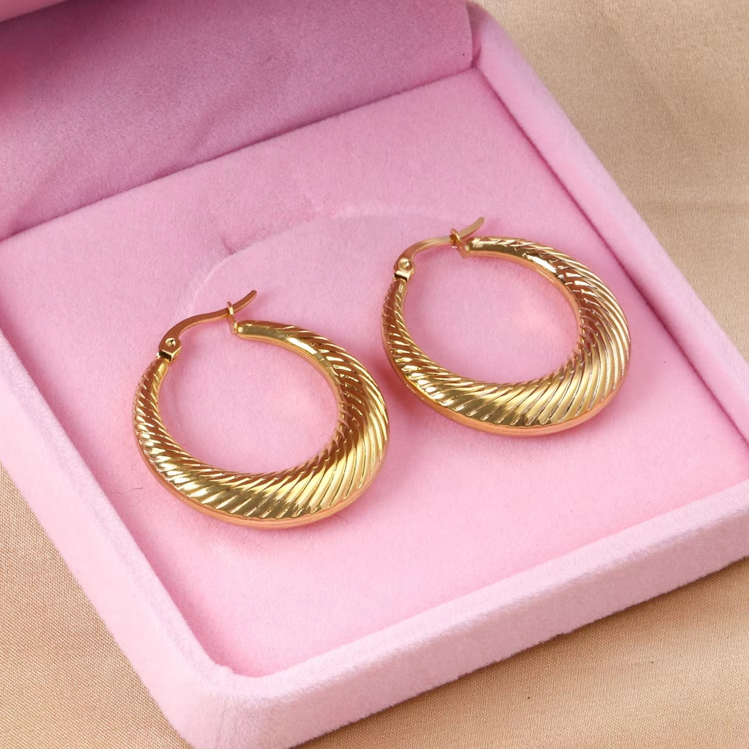 Bowie Croissant Hoops | Waterproof 18k Gold