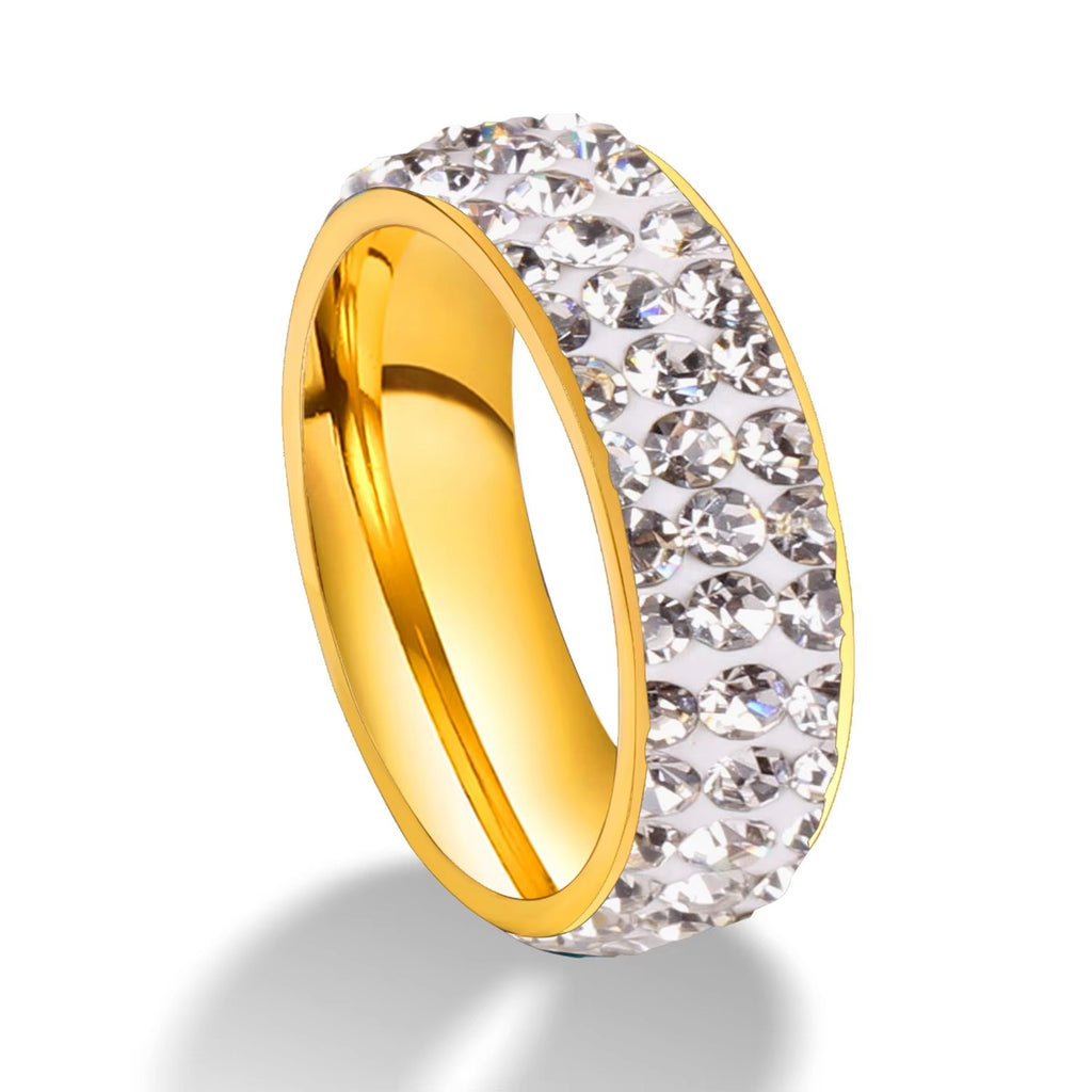 Lillian Jewelled Band Ring | Waterproof 18K Gold & Silver