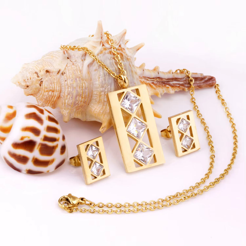 Hallie Three Stone Crystal Set | Buy Set or Individual