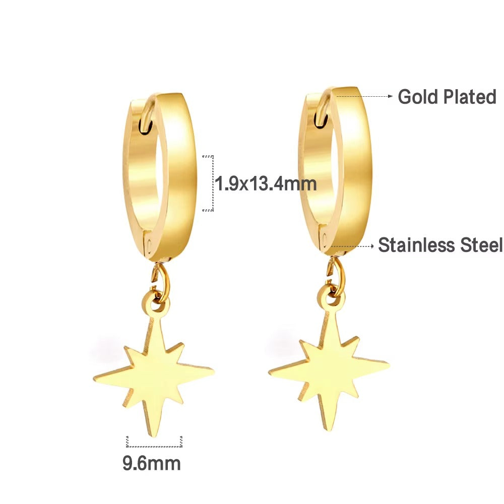 Flux Star Huggie Hoops