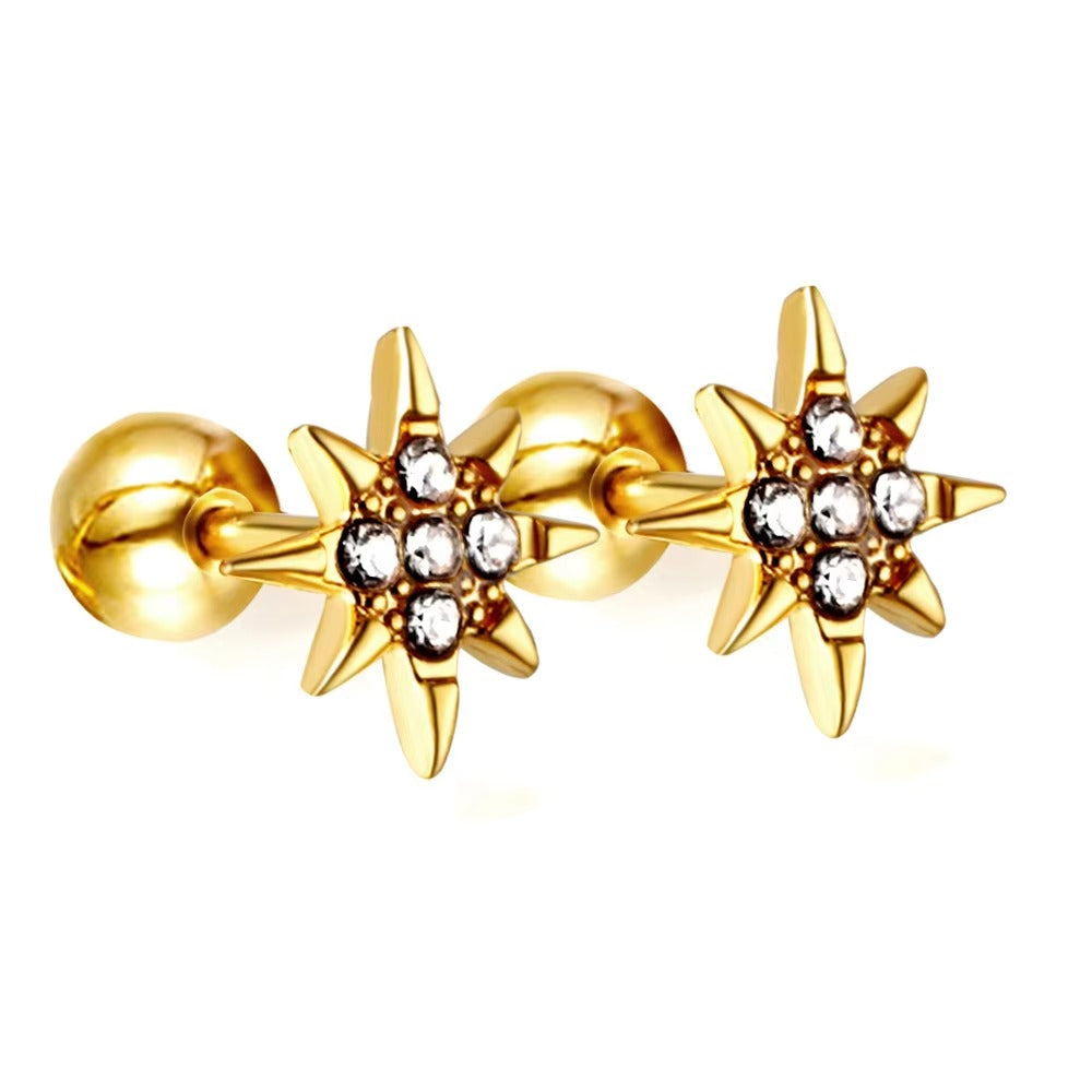 Celeste CZ Star Flat Back Studs - Gold & Silver