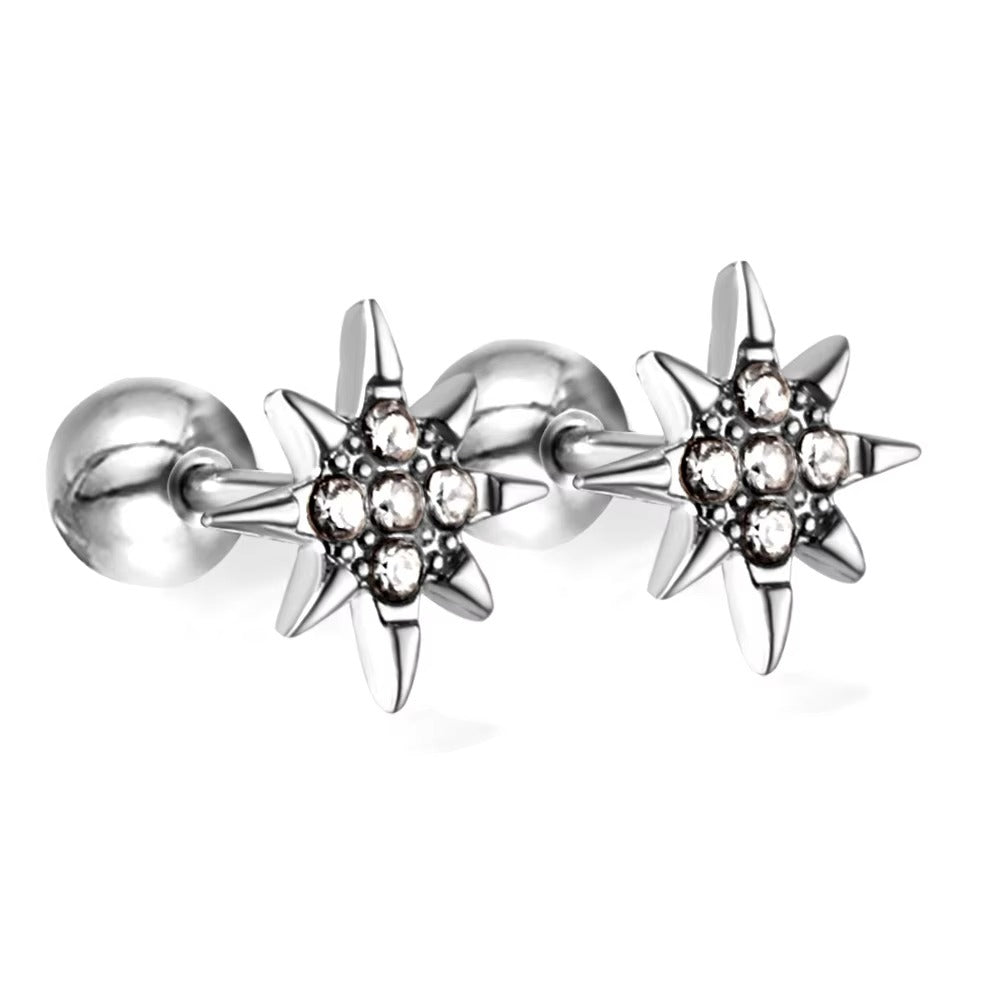 Celeste CZ Star Flat Back Studs - Gold & Silver
