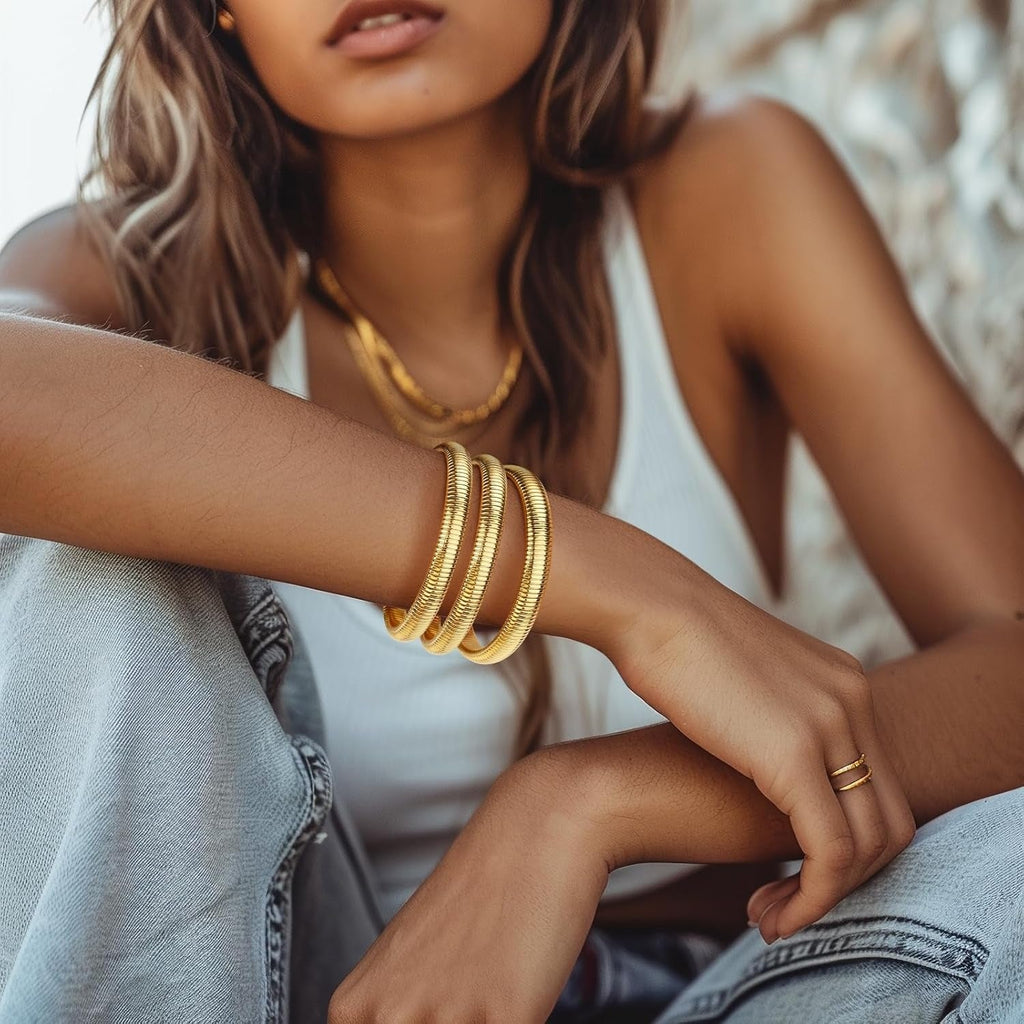 Morgan 8mm wide Stretchable Bangle Bracelet