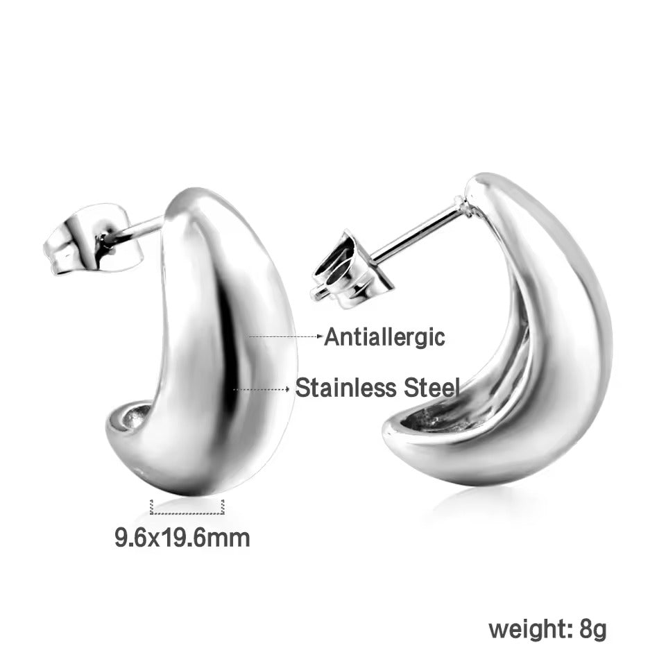 Echo Teardrop Studs | Waterproof 18k Gold & Silver