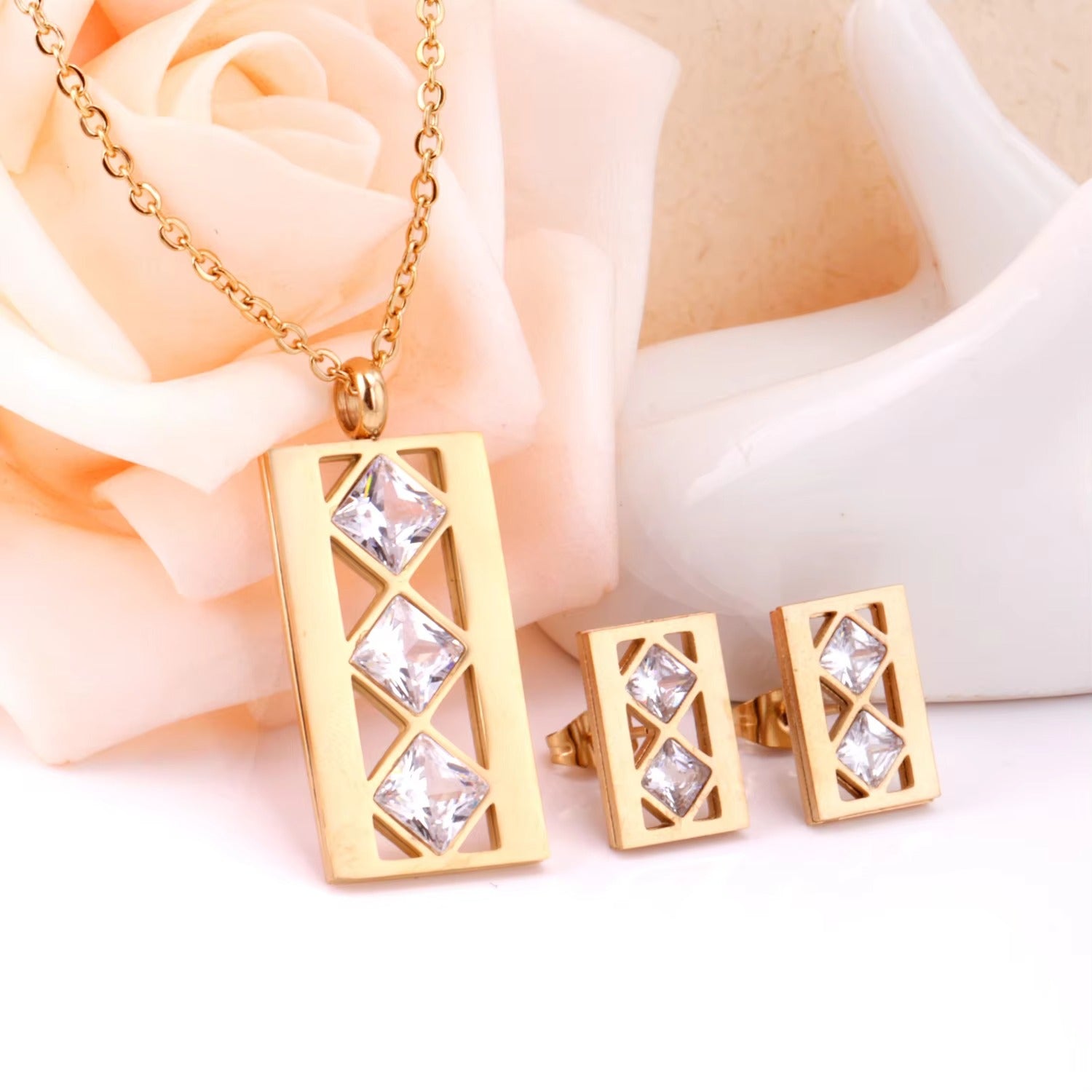 Hallie Three Stone Crystal Set | Buy Set or Individual