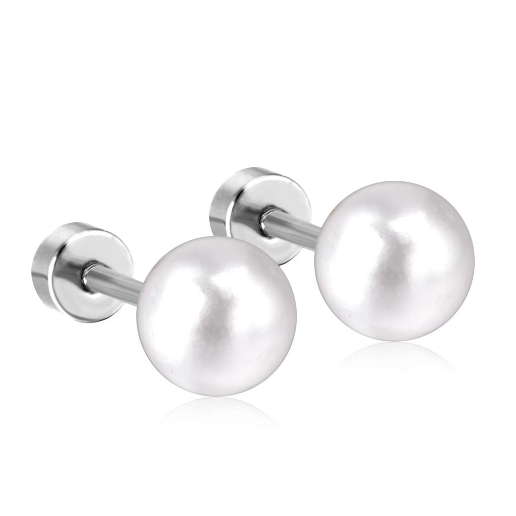 Timeless Pearl Secure Screw-Back Studs suitable for lobe, helix & multiple ear piercings