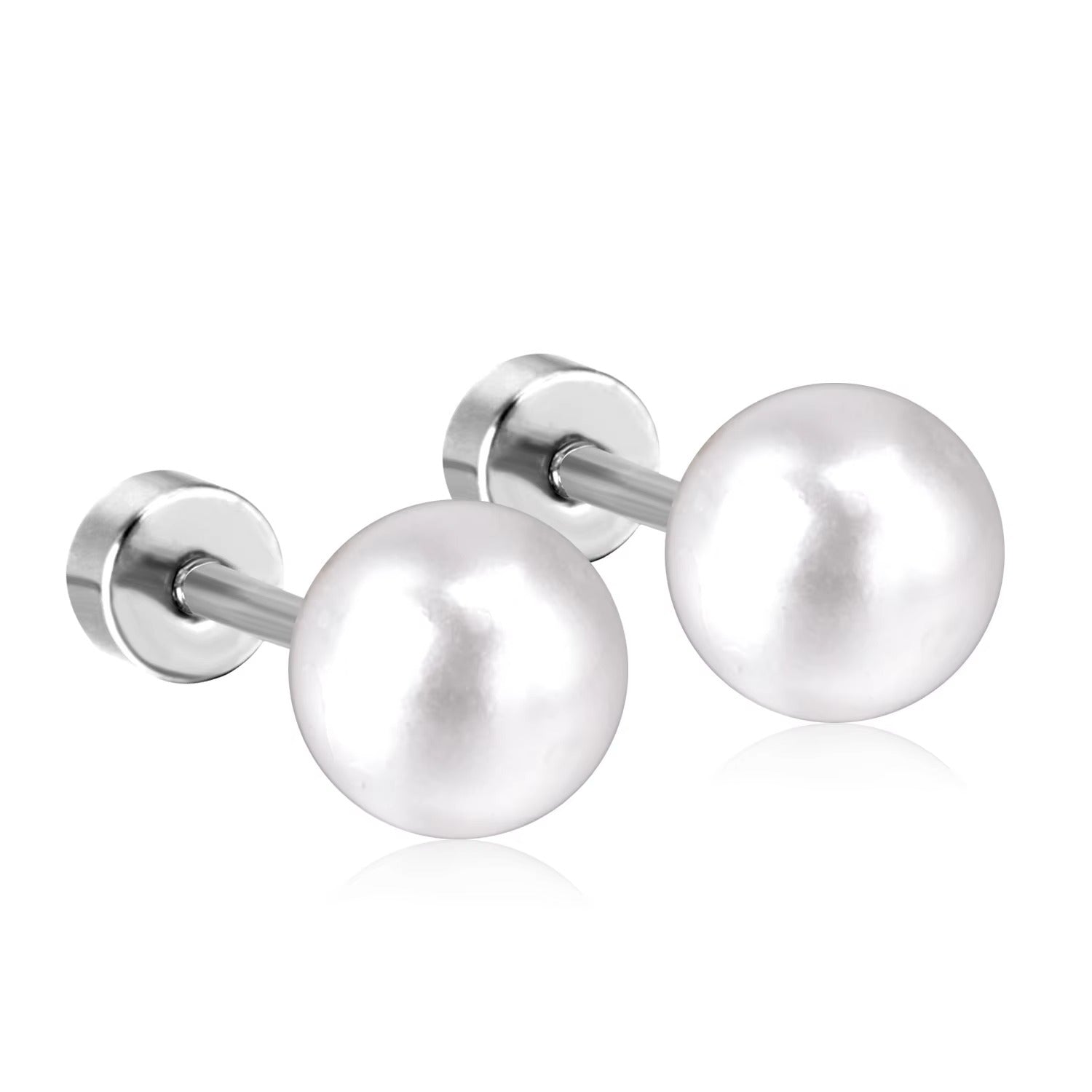 Timeless Pearl Secure Screw-Back Studs suitable for lobe, helix & multiple ear piercings