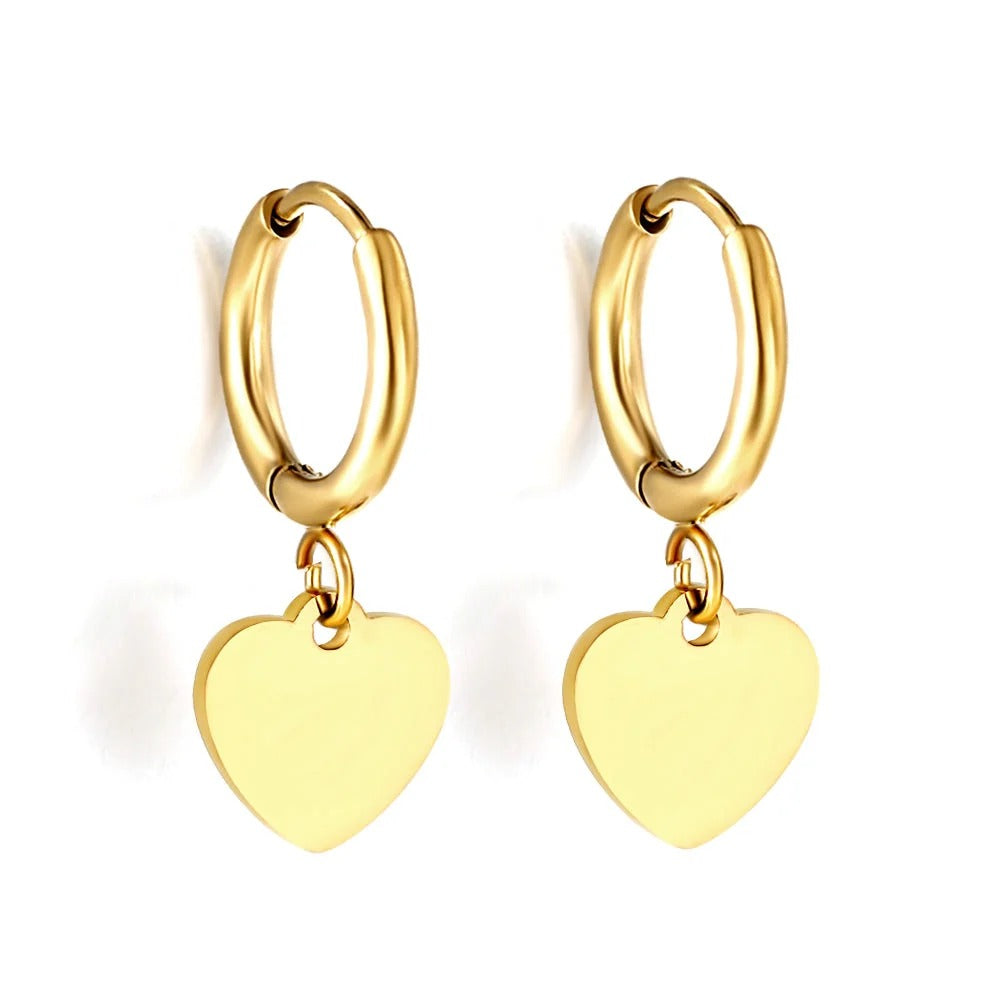 Artie Heart Hoops | Waterproof 18k Gold & Silver