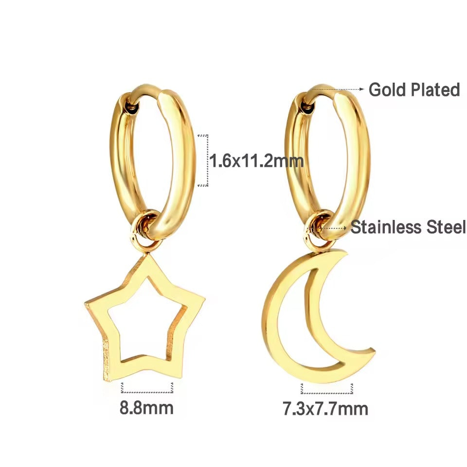 Forge Moon Star Huggie Hoops
