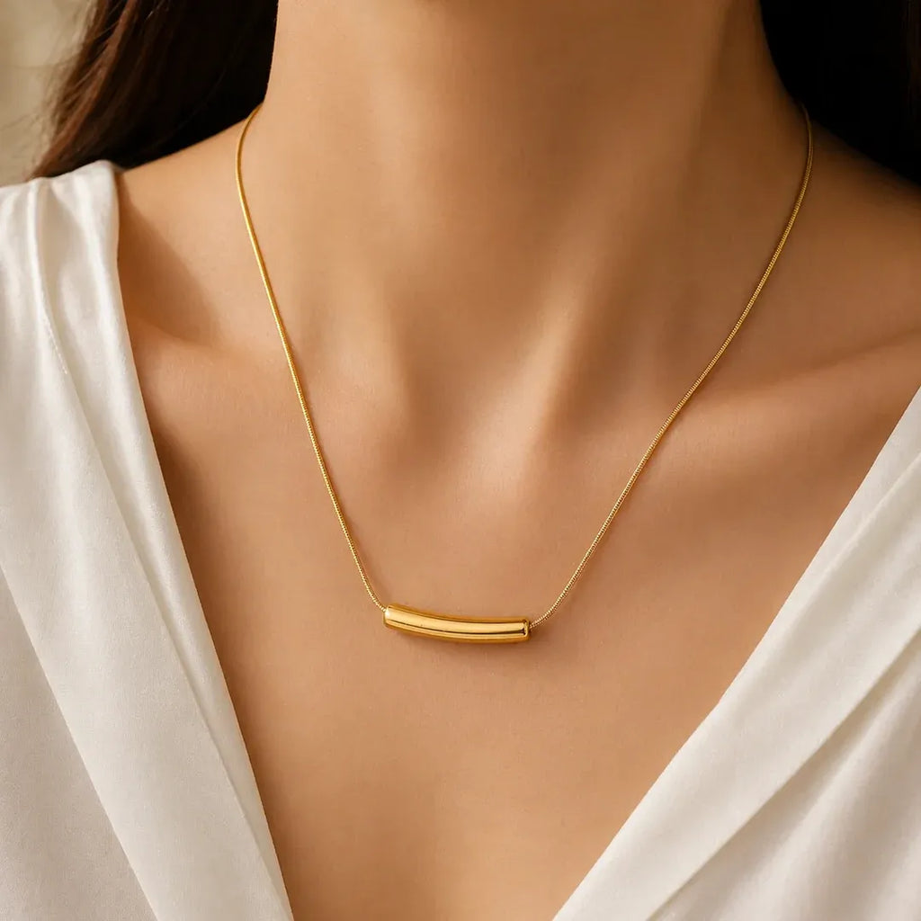 Tantine Gold Bar Necklace | Waterproof 18k Gold