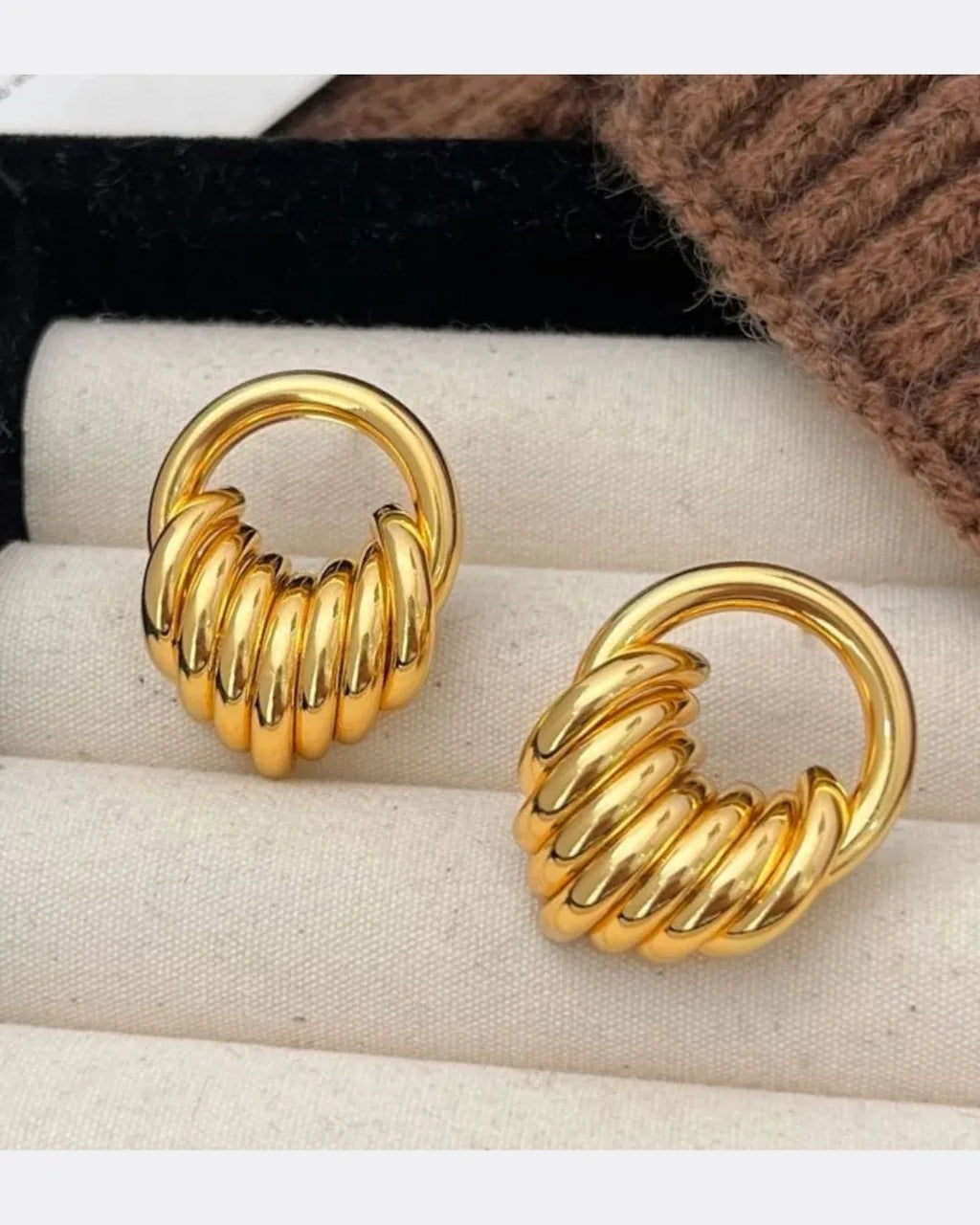 Bria Multi Loop Stud Earrings | Waterproof 18k Gold