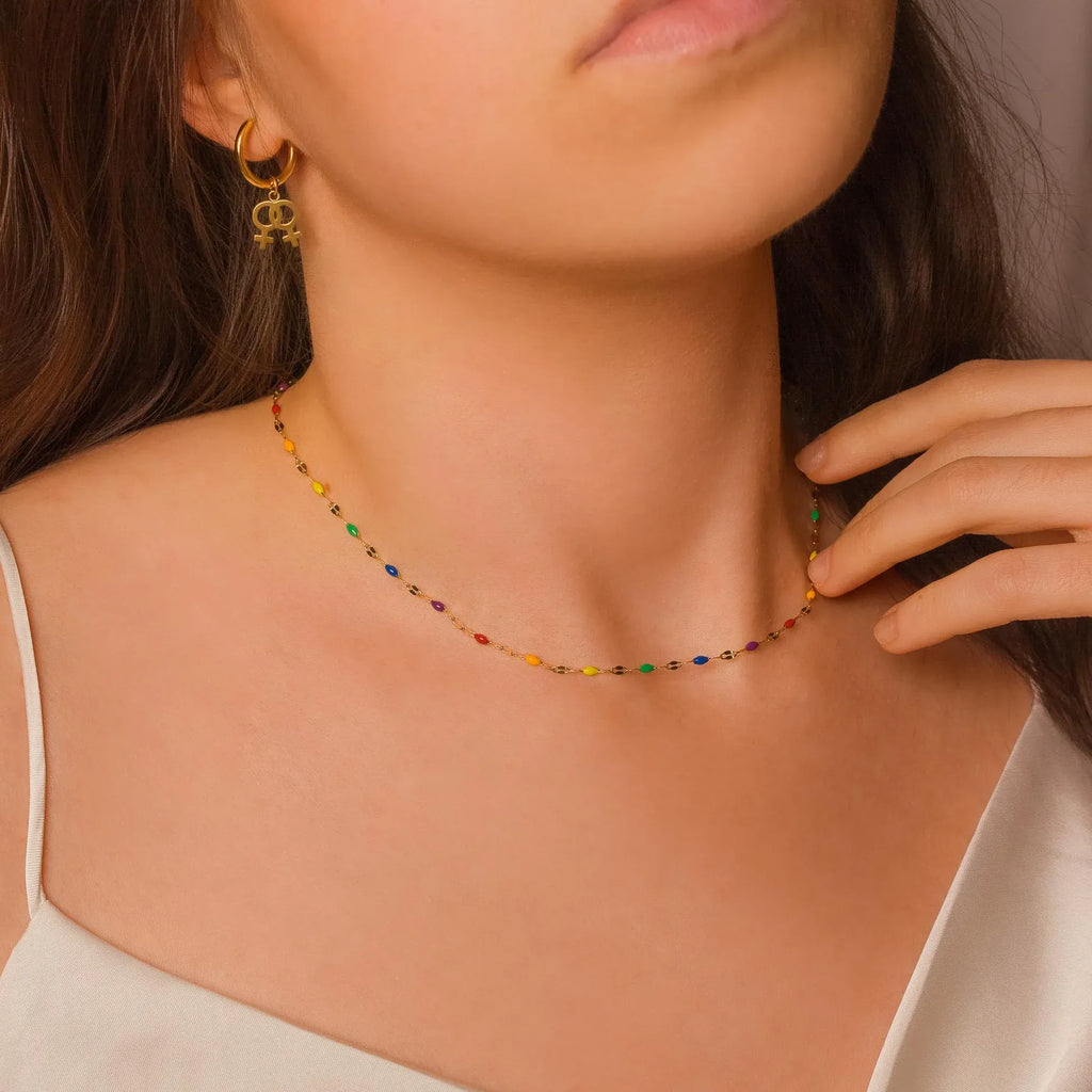 Beren Multicolor Beads Necklace | Waterproof 18k Gold