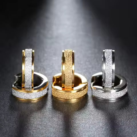 Camila Frosted Hoops | Waterproof 18k Gold, Silver & Black