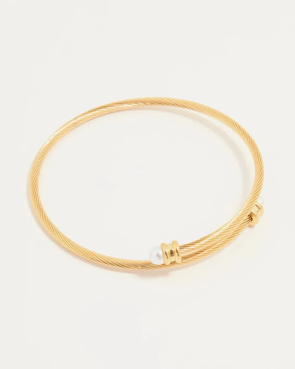 Cedric Pearl Wrap Bangle Bracelet | Waterproof 18k Gold