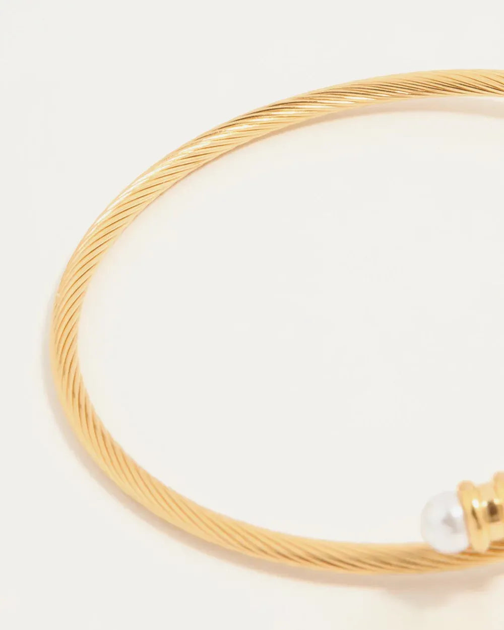 Cedric Pearl Wrap Bangle Bracelet | Waterproof 18k Gold