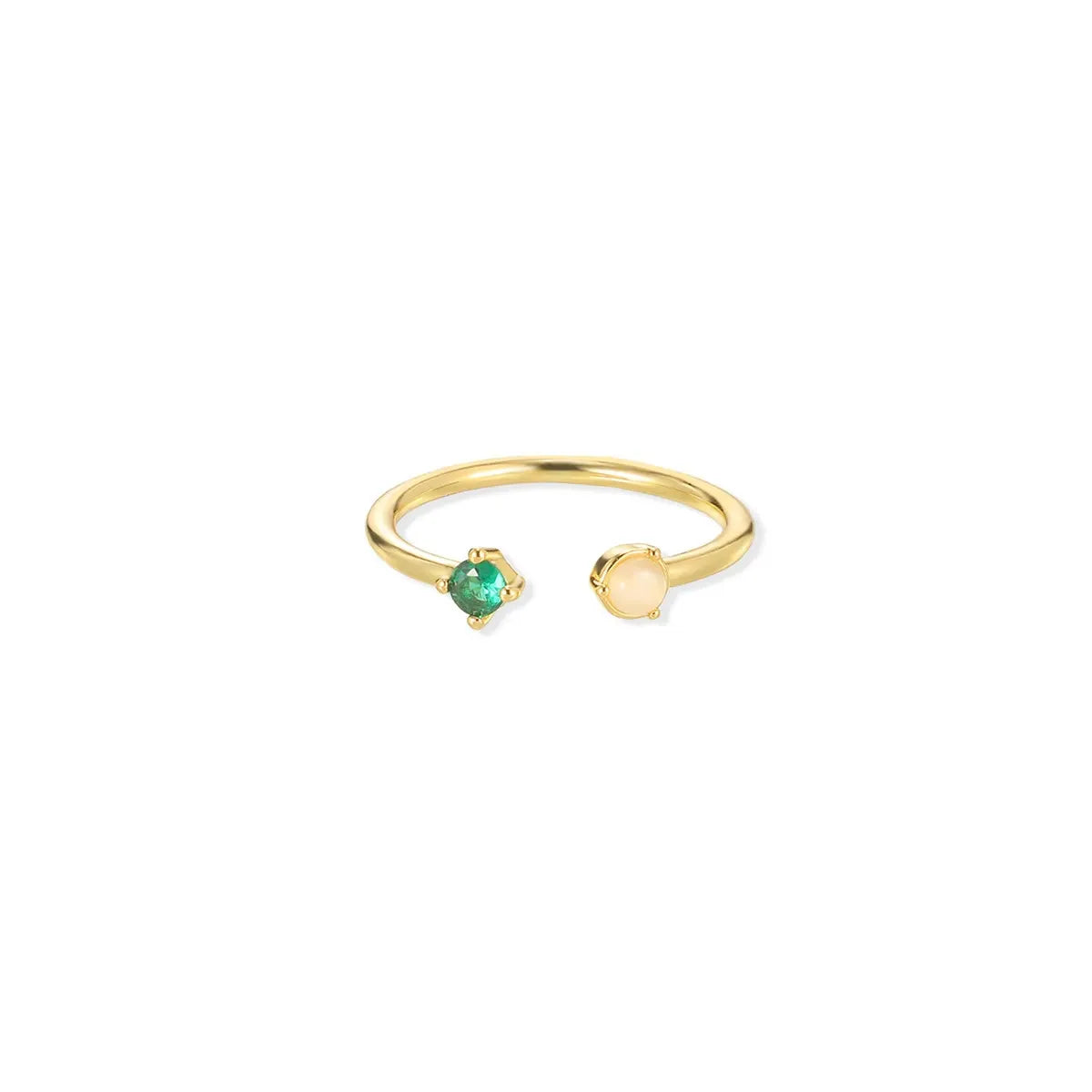 Celine Opal & Colored Crystal Open Ring – 6 Colors | Waterproof 18k Gold