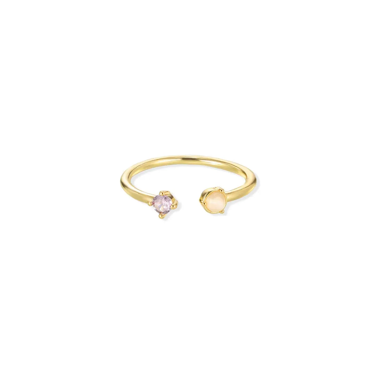Celine Opal & Colored Crystal Open Ring – 6 Colors | Waterproof 18k Gold